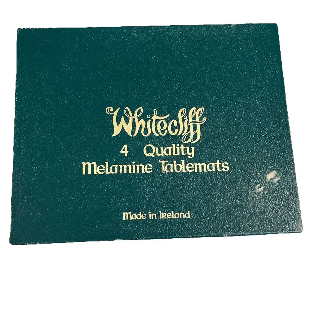 Vtg Irish Tablemats Whitecliff Set of 4 W.H. Bartlett Made in Ireland 9.5x7.5in